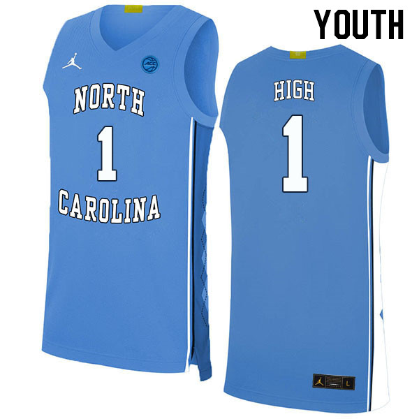 Youth #1 Zayden High North Carolina Tar Heels College Basketball Jerseys Stitched Sale-Carolina Blue - Click Image to Close